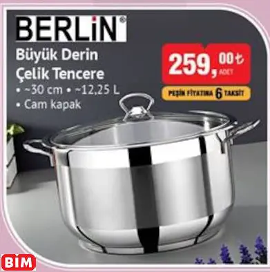 BERLİN BÜYÜK DERİN ÇELİK TENCERE